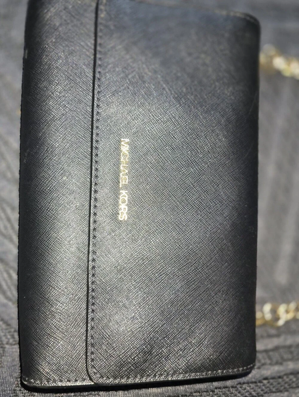 Michael Kors Black Crossbody Bag with Gold Chain Strap